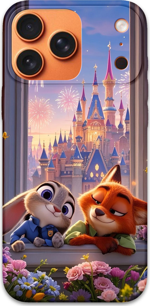 İphone 17 Pro Uyumlu Zootopia Desenli Telefon Kılıfı + Ekran Koruyucu - 5943
