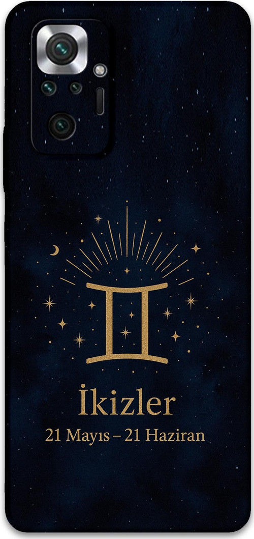 Xiaomi Redmi Note 10 Pro Uyumlu İkizler Burcu Desenli Telefon Kılıfı + Ekran Koruyucu - 5770