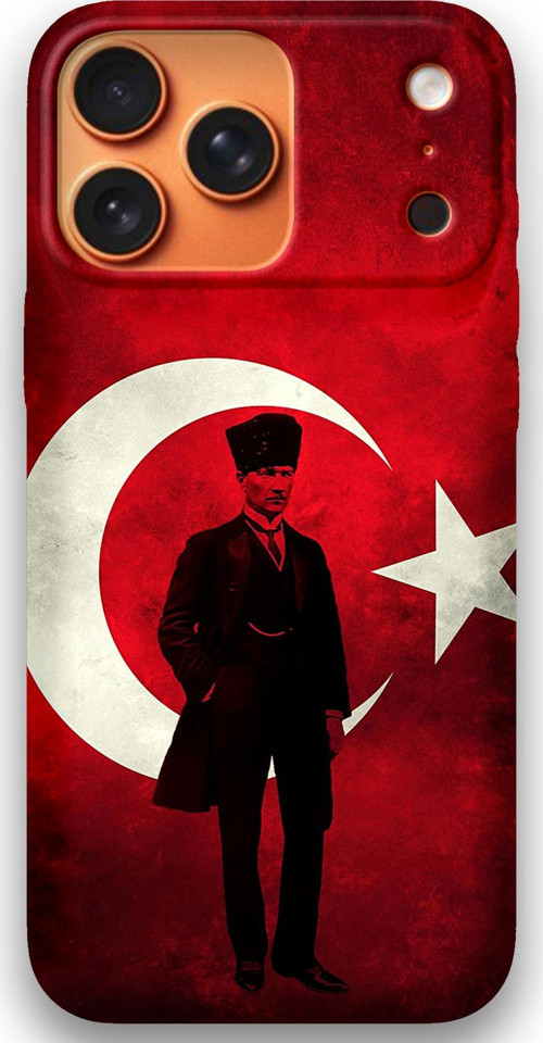 İphone 17 Pro Uyumlu Atatürk Desenli Telefon Kılıfı + Ekran Koruyucu - 5849