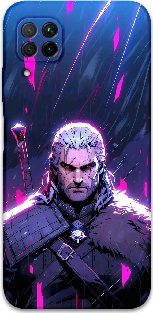 Huawei P40 Lite Uyumlu Geralt Desenli Telefon Kılıfı + Ekran Koruyucu - 5826