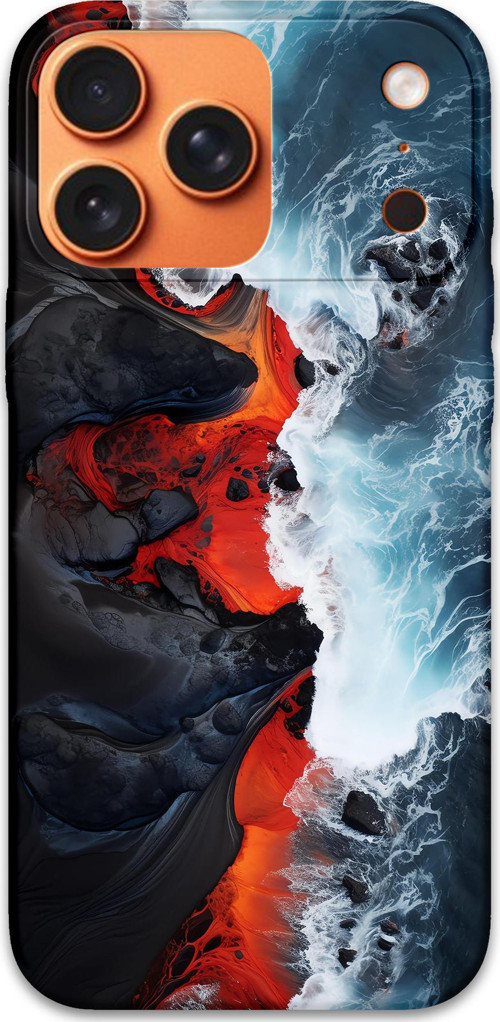 İphone 17 Pro Uyumlu Mermer Desenli Telefon Kılıfı + Ekran Koruyucu - 5811