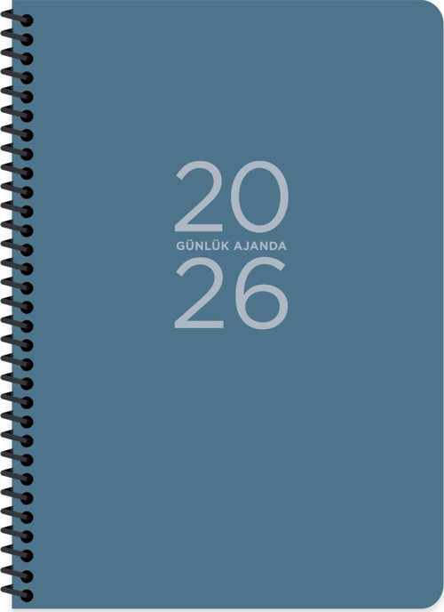 Keskin 2026-17*24 Spiralli Günlük Ajanda - Mavi