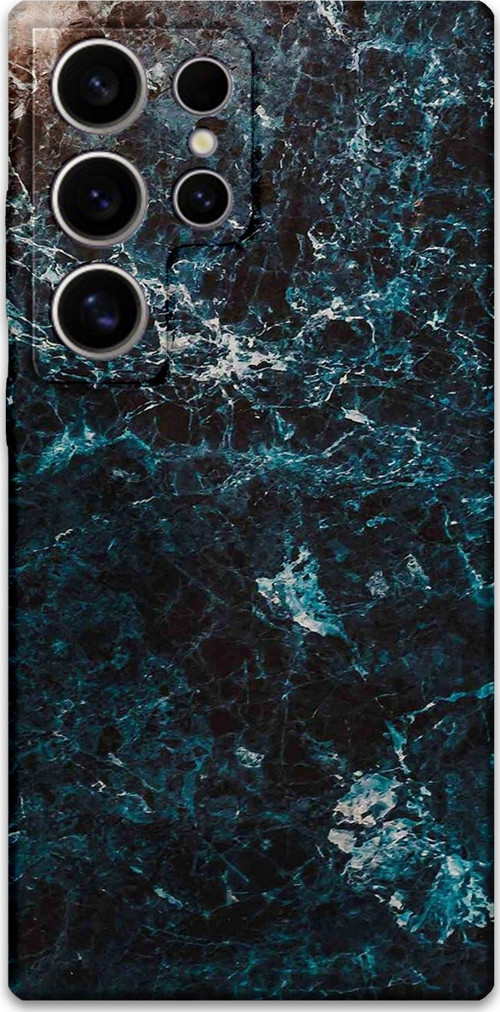 Galaxy S24 Ultra Uyumlu Mermer Desenli Telefon Kılıfı + Ekran Koruyucu - 5819