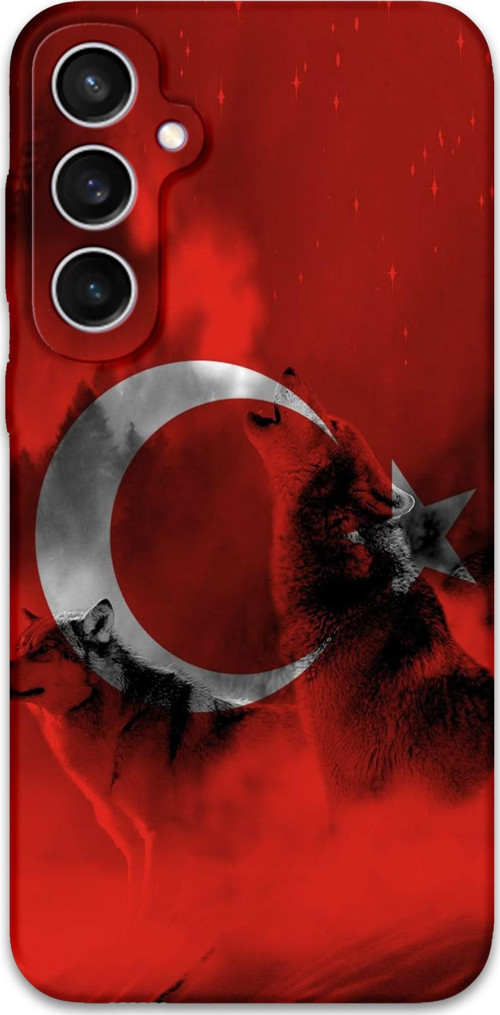 Galaxy S25 Uyumlu Türk Bayrağı Desenli Telefon Kılıfı + Ekran Koruyucu - 5854