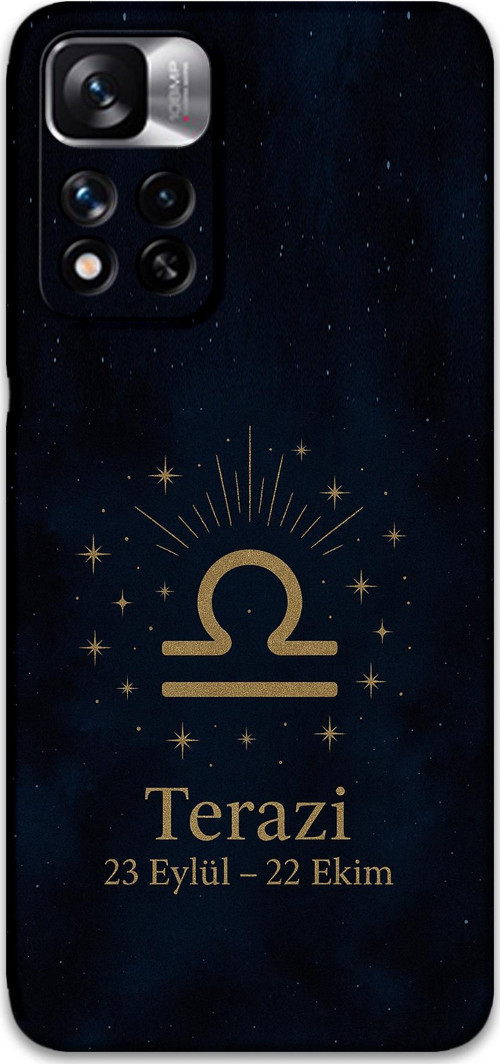 Poco M4 Pro 5G Uyumlu Terazi Burcu Desenli Telefon Kılıfı + Ekran Koruyucu - 5774
