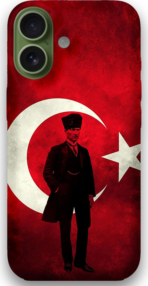 İphone 17 Uyumlu Atatürk Desenli Telefon Kılıfı + Ekran Koruyucu - 5849