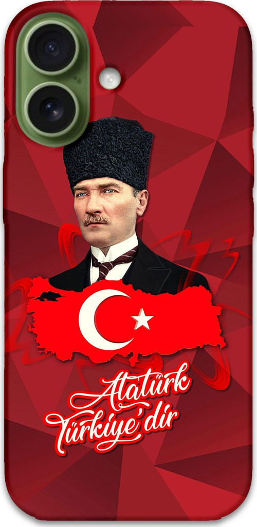İphone 17 Uyumlu Atatürk Desenli Telefon Kılıfı + Ekran Koruyucu - 5851