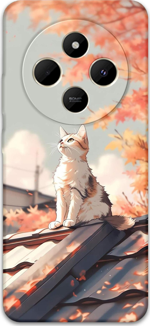 Xiaomi Redmi 14C Uyumlu Kedi Desenli Telefon Kılıfı + Ekran Koruyucu - 5784