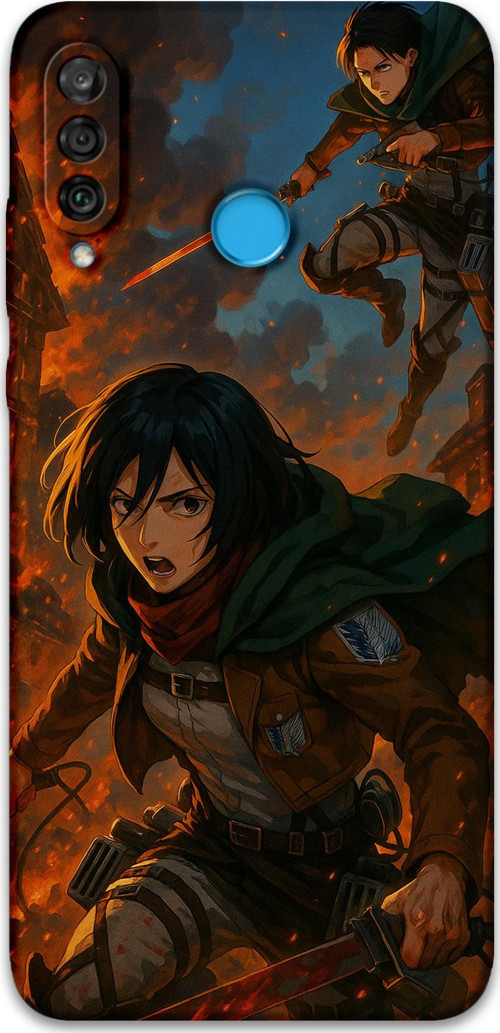 Huawei P30 Lite Uyumlu Anime Desenli Telefon Kılıfı + Ekran Koruyucu - 5744