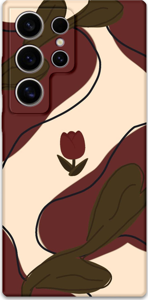 Galaxy S22 Ultra Uyumlu Çiçek Desenli Telefon Kılıfı + Ekran Koruyucu - 5790