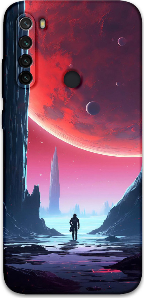 Xiaomi Redmi Note 8 Uyumlu Uzay Desenli Telefon Kılıfı + Ekran Koruyucu - 5860