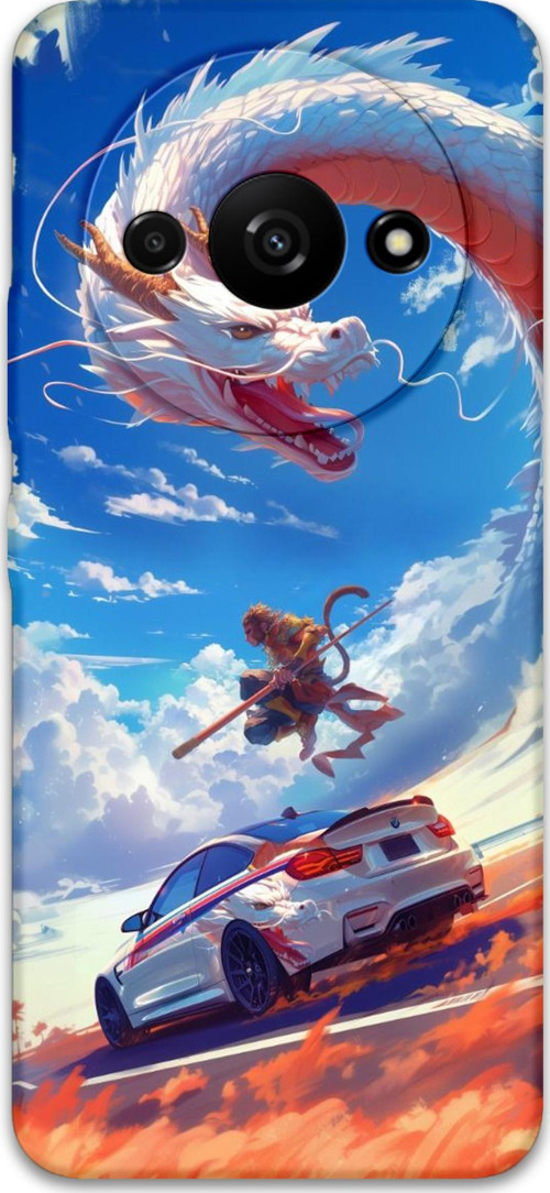 Xiaomi Redmi A3 Uyumlu Araba Desenli Telefon Kılıfı + Ekran Koruyucu - 5764