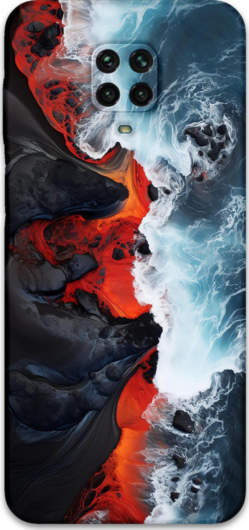 Xiaomi Redmi Note 9S Uyumlu Mermer Desenli Telefon Kılıfı + Ekran Koruyucu - 5811