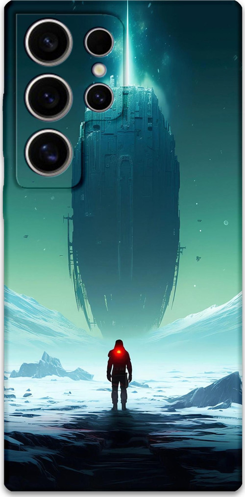 Galaxy S24 Ultra Uyumlu Uzay Desenli Telefon Kılıfı + Ekran Koruyucu - 5864