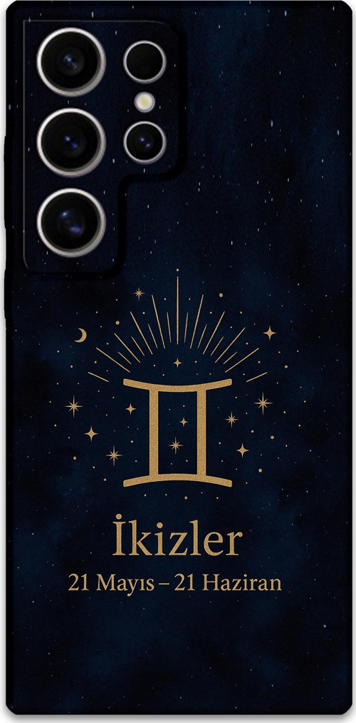 Galaxy S23 Ultra Uyumlu İkizler Burcu Desenli Telefon Kılıfı + Ekran Koruyucu - 5770