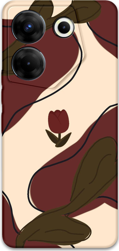 Tecno Camon 20 Pro 4G Uyumlu Çiçek Desenli Telefon Kılıfı + Ekran Koruyucu - 5790