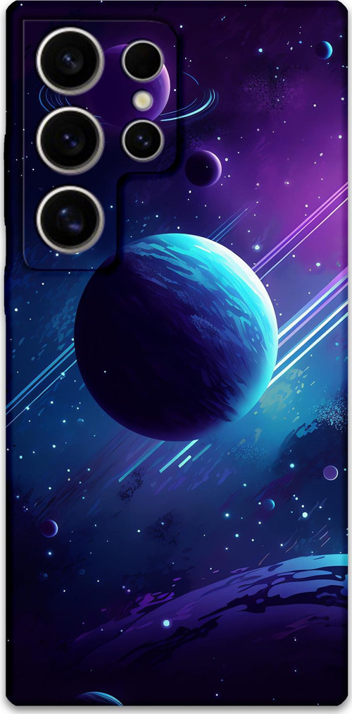 Galaxy S24 Ultra Uyumlu Uzay Desenli Telefon Kılıfı + Ekran Koruyucu - 5866