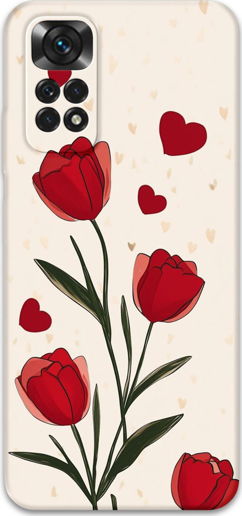 Xiaomi Redmi Note 11 Pro 5G Uyumlu Çiçek Desenli Telefon Kılıfı + Ekran Koruyucu - 5789