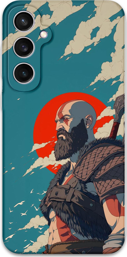Galaxy S23 Plus Uyumlu Kratos Desenli Telefon Kılıfı + Ekran Koruyucu - 5824