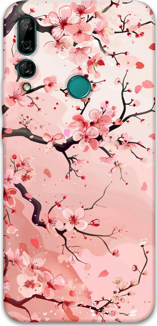 Huawei P Smart Z Uyumlu Çiçek Desenli Telefon Kılıfı + Ekran Koruyucu - 5805