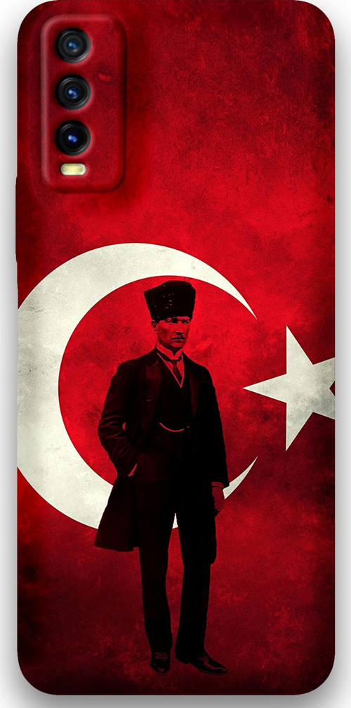 Vivo Y11S Uyumlu Atatürk Desenli Telefon Kılıfı + Ekran Koruyucu - 5849