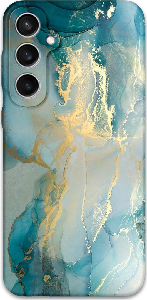 Galaxy S23 Plus Uyumlu Mermer Desenli Telefon Kılıfı + Ekran Koruyucu - 5814