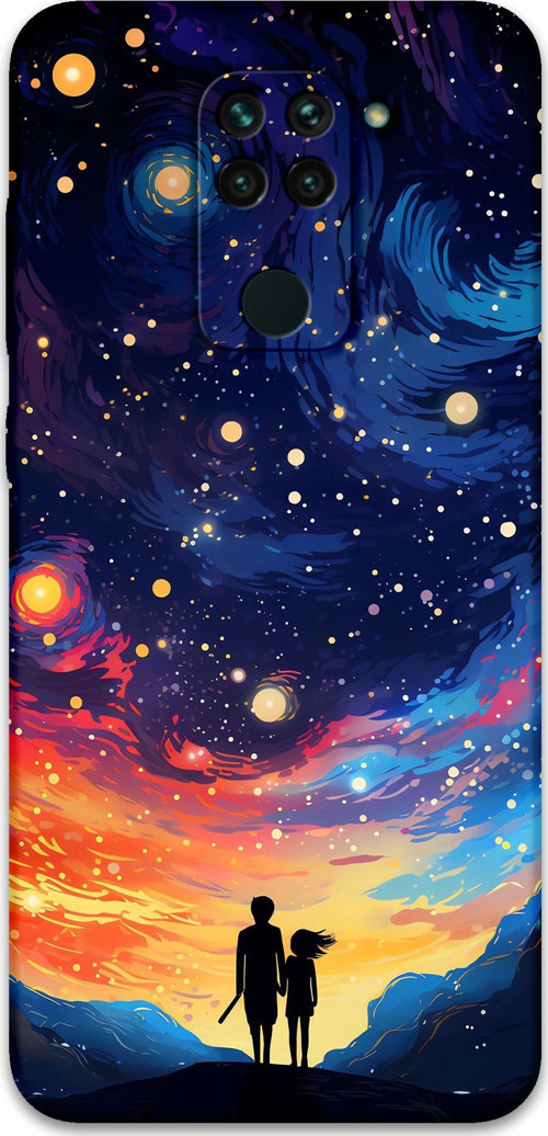 Xiaomi Redmi Note 9 Uyumlu Uzay Desenli Telefon Kılıfı + Ekran Koruyucu - 5863