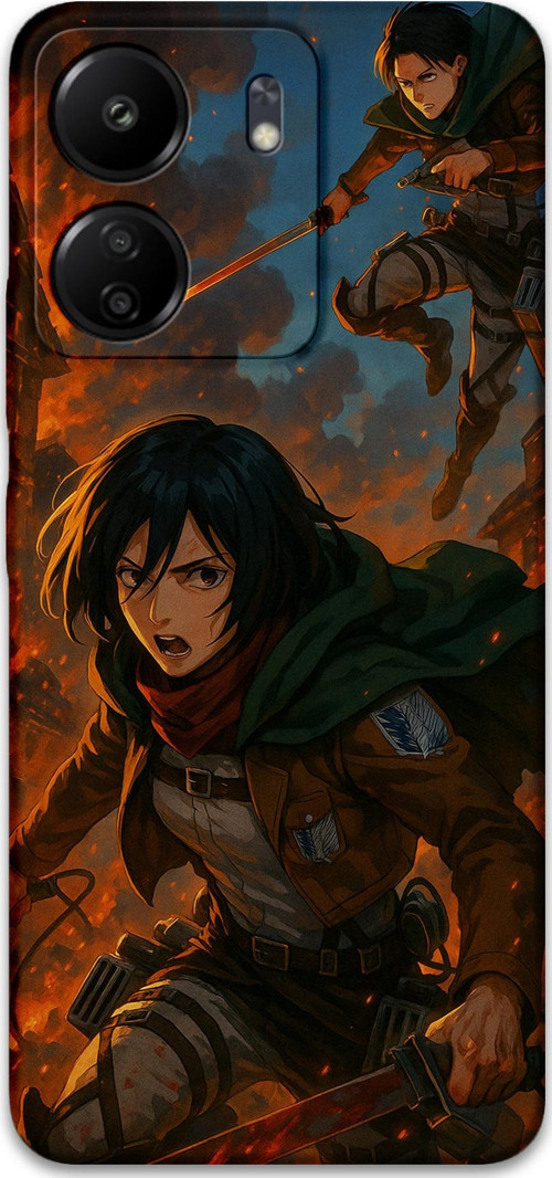 Xiaomi Redmi 13C Uyumlu Anime Desenli Telefon Kılıfı + Ekran Koruyucu - 5744