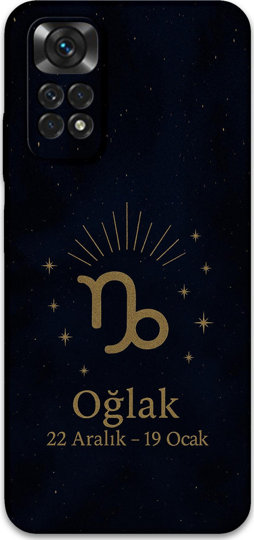 Xiaomi Redmi Note 11S Uyumlu Oğlak Burcu Desenli Telefon Kılıfı + Ekran Koruyucu - 5777