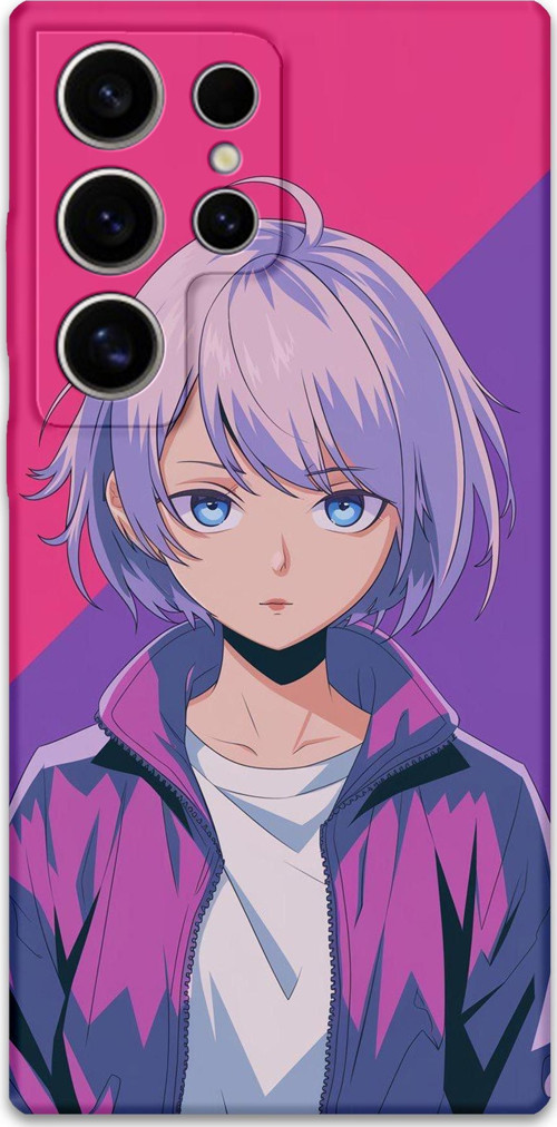 Galaxy S23 Ultra Uyumlu Anime Desenli Telefon Kılıfı + Ekran Koruyucu - 5742
