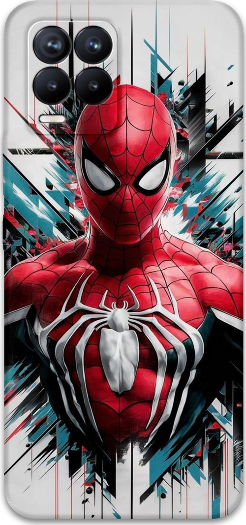 Realme 8 Pro Uyumlu Spiderman Desenli Telefon Kılıfı + Ekran Koruyucu - 5831