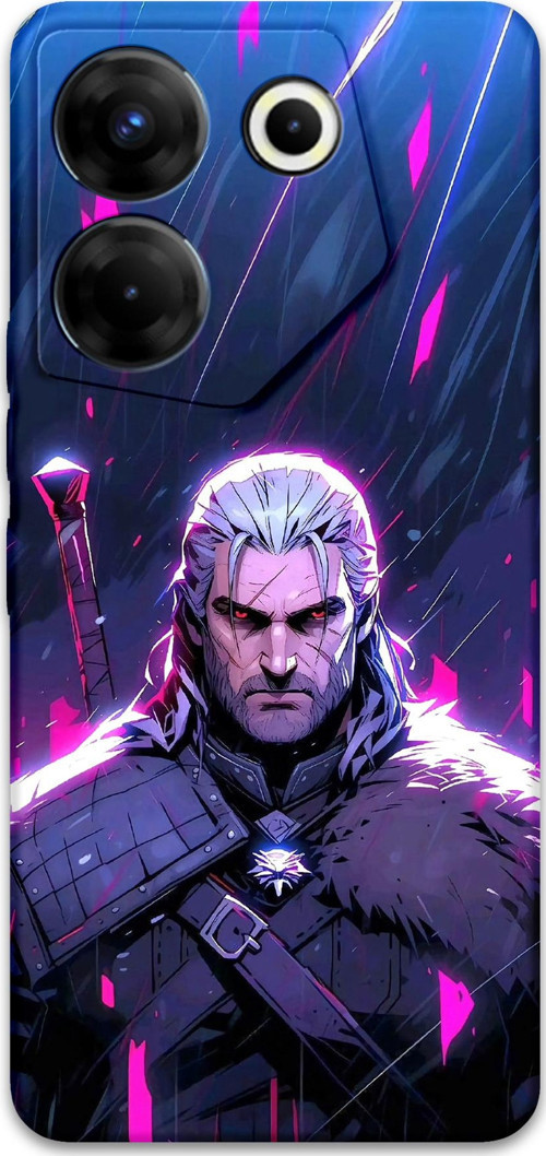 Tecno Camon 20 Pro 4G Uyumlu Geralt Desenli Telefon Kılıfı + Ekran Koruyucu - 5826