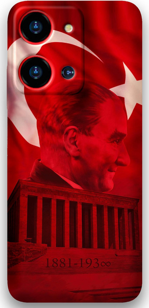 Reeder S19 Max Pro S Zoom Uyumlu Atatürk Desenli Telefon Kılıfı + Ekran Koruyucu - 5848