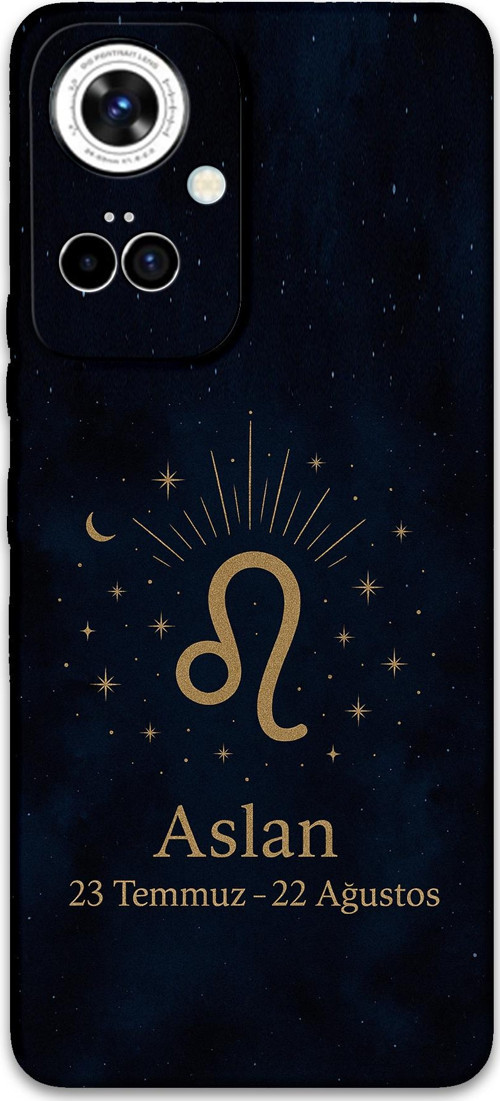 Tecno Camon 19 Pro Uyumlu Aslan Burcu Desenli Telefon Kılıfı + Ekran Koruyucu - 5772