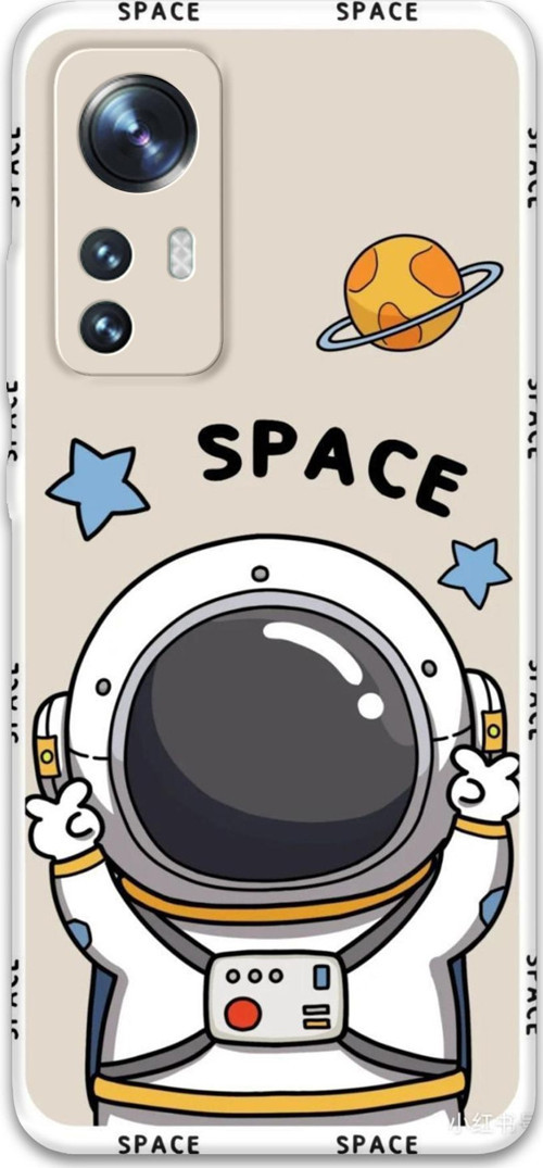 Xiaomi Mi 12 Uyumlu Astronot Desenli Telefon Kılıfı + Ekran Koruyucu - 5865