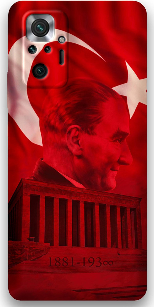 Xiaomi Redmi Note 10 Pro Uyumlu Atatürk Desenli Telefon Kılıfı + Ekran Koruyucu - 5848