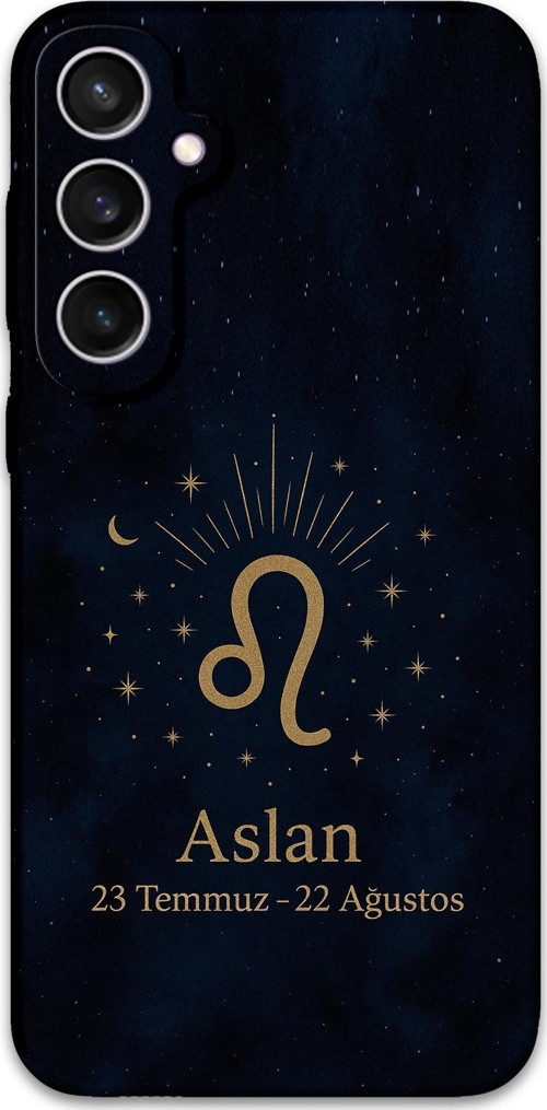 Galaxy S24 Uyumlu Aslan Burcu Desenli Telefon Kılıfı + Ekran Koruyucu - 5772