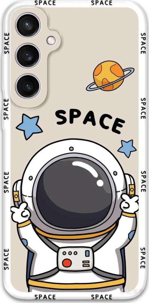 Galaxy S24 Fe Uyumlu Astronot Desenli Telefon Kılıfı + Ekran Koruyucu - 5865
