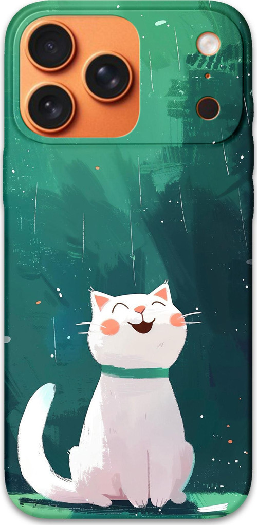 İphone 17 Pro Uyumlu Kedi Desenli Telefon Kılıfı + Ekran Koruyucu - 5781