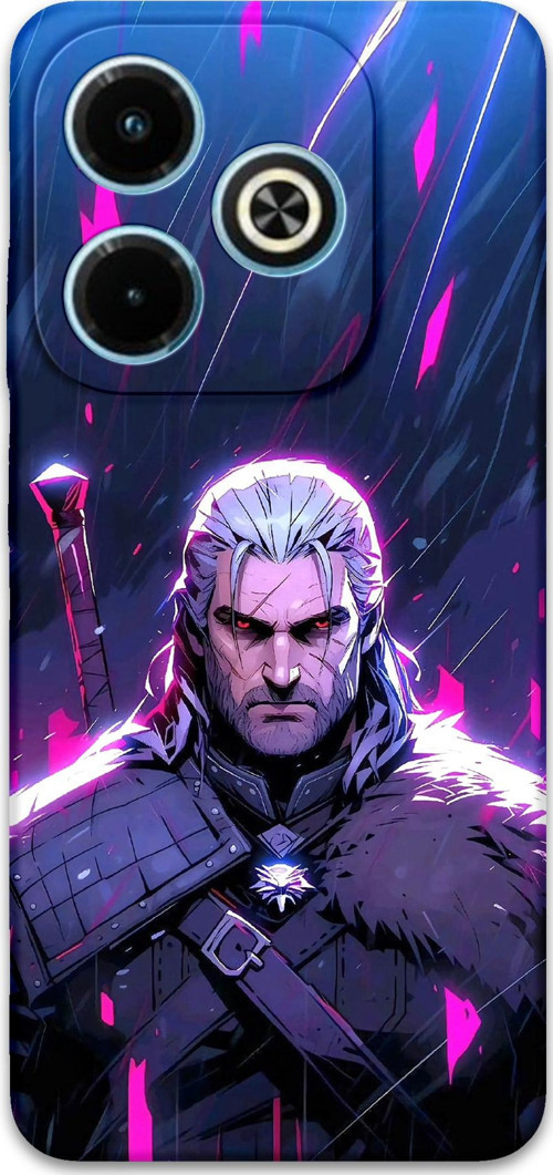 İnfinix Hot 40İ Uyumlu Geralt Desenli Telefon Kılıfı + Ekran Koruyucu - 5826