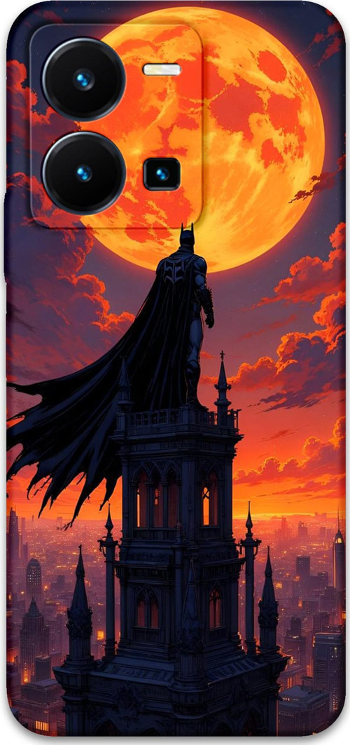 Vivo Y22S Uyumlu Batman Desenli Telefon Kılıfı + Ekran Koruyucu - 5829