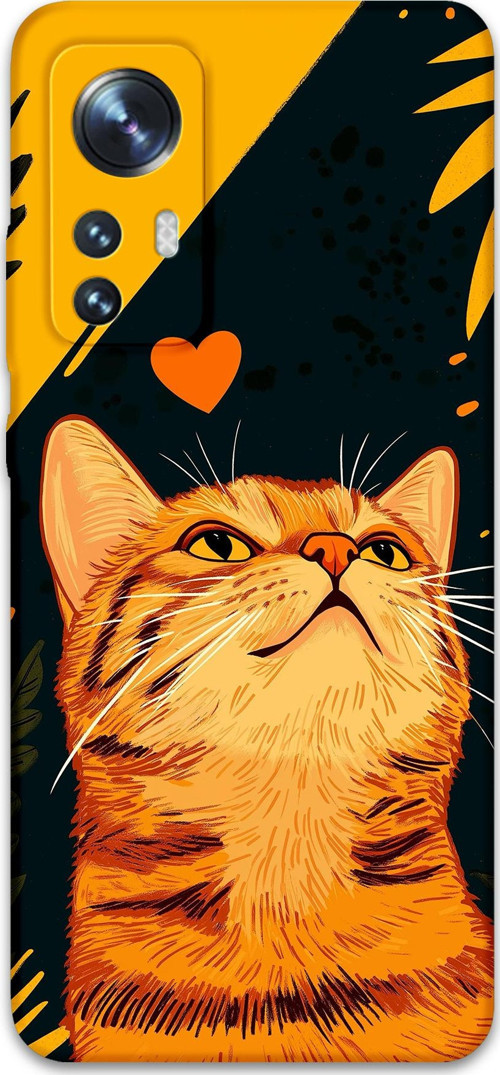 Xiaomi Mi 12 Pro Uyumlu Kedi Desenli Telefon Kılıfı + Ekran Koruyucu - 5783
