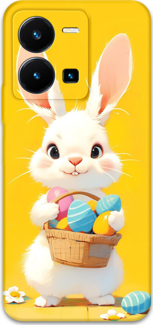 Vivo Y22S Uyumlu Tavşan Desenli Telefon Kılıfı + Ekran Koruyucu - 5806