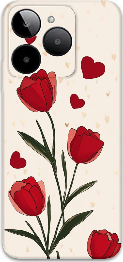 Gm Era 30 Uyumlu Çiçek Desenli Telefon Kılıfı + Ekran Koruyucu - 5789