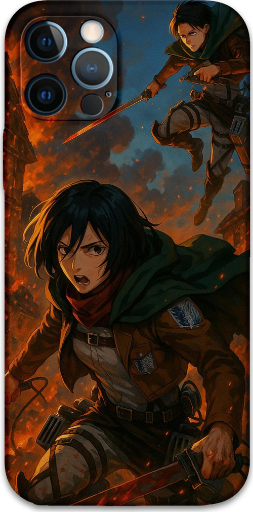 İphone 12 Pro Max Uyumlu Anime Desenli Telefon Kılıfı + Ekran Koruyucu - 5744