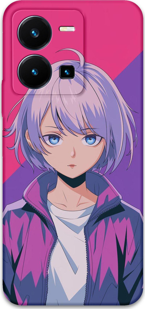 Vivo Y22S Uyumlu Anime Desenli Telefon Kılıfı + Ekran Koruyucu - 5742