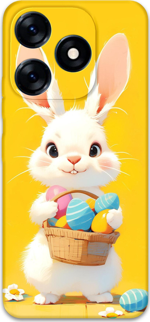 Tecno Spark 10C Uyumlu Tavşan Desenli Telefon Kılıfı + Ekran Koruyucu - 5806