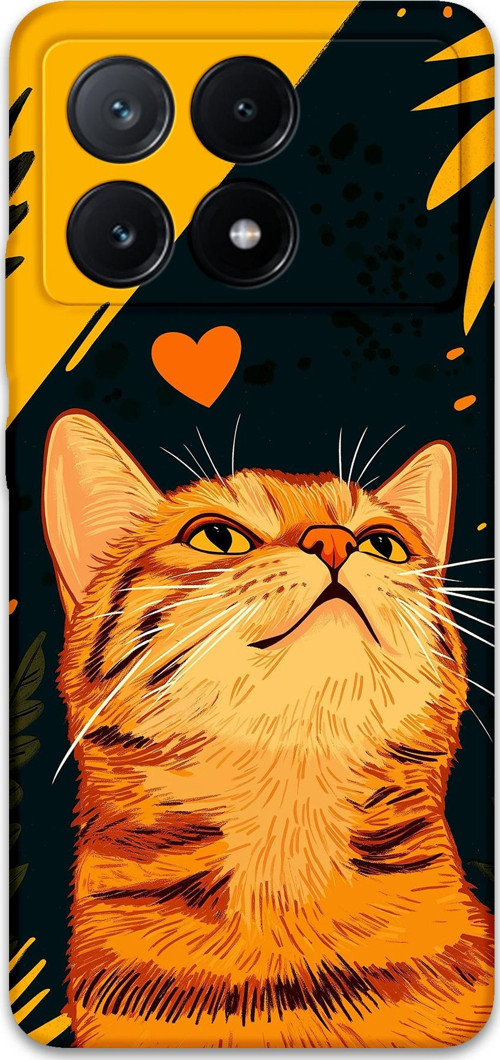 Poco X6 Pro Uyumlu Kedi Desenli Telefon Kılıfı + Ekran Koruyucu - 5783