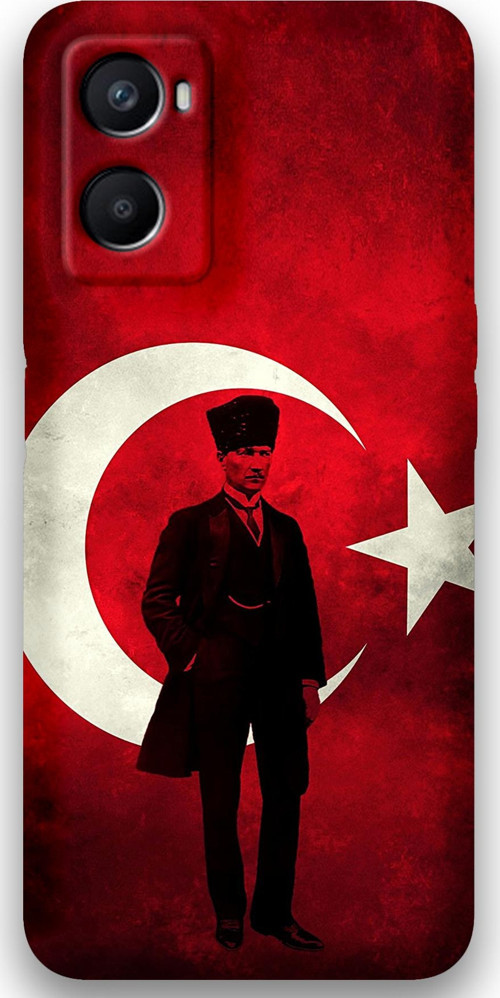 Oppo A96 Uyumlu Atatürk Desenli Telefon Kılıfı + Ekran Koruyucu - 5849