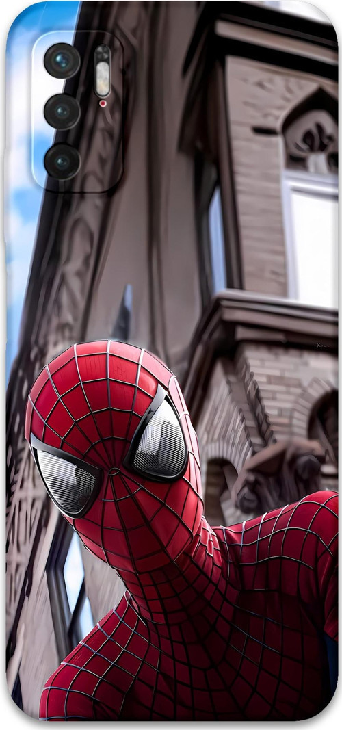 Xiaomi Redmi Note 10 5G Uyumlu Spiderman Desenli Telefon Kılıfı + Ekran Koruyucu - 5936